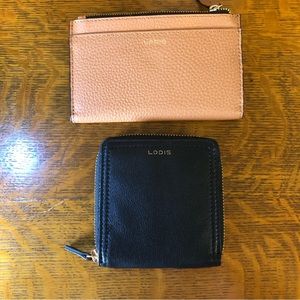 Lodis Leather Wallets. One beige and one black. Selling as a bundle.